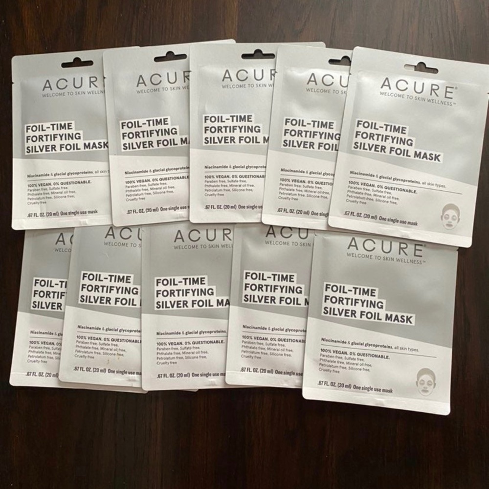 Lot of 10 foil time fortifying silver foil mask